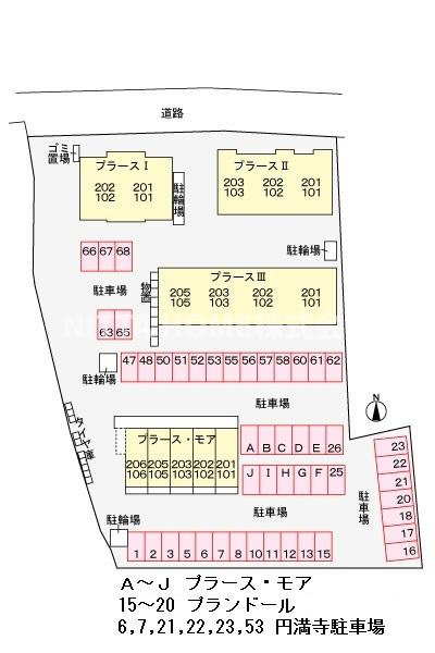 舞鶴市字円満寺のアパートの区画図