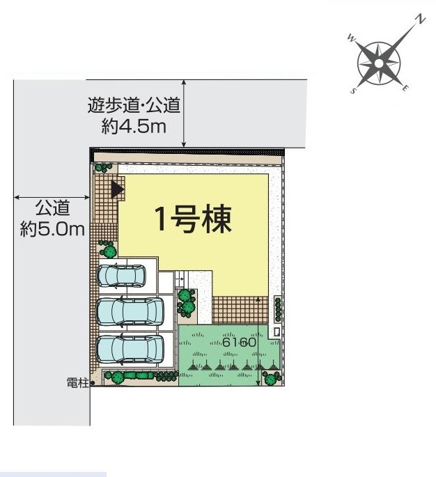 旧分譲地内　４LDK　新築戸建の区画図