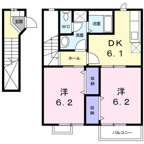 【間取り】 | グランドゥール山川壱番館