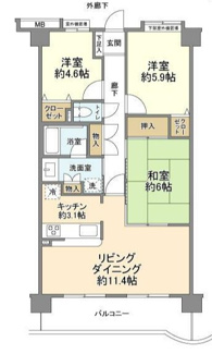 【間取り】 | ダイアパレスヴェンティ相模が丘 | 間取りです。