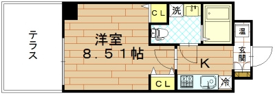 フォース二条城東の間取り