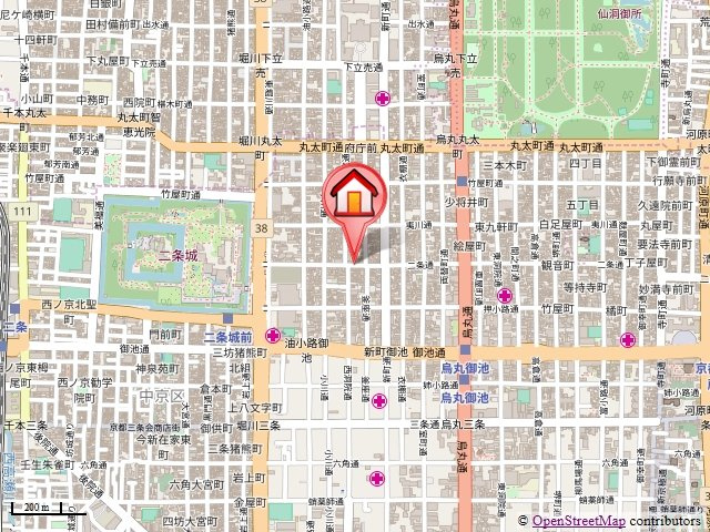フォース二条城東の地図