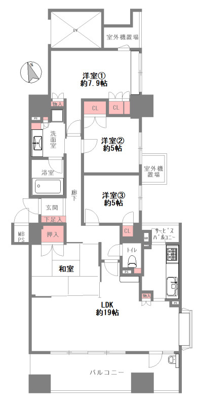 ライオンズマンション宝塚武庫川町の間取り
