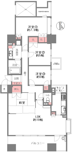 ライオンズマンション宝塚武庫川町の間取り