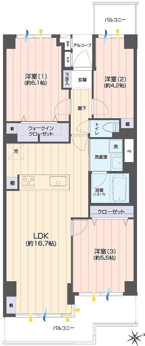 ガーデンプラザ柴又弐番館の間取り