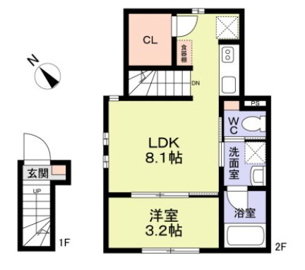 【間取り】 | ＷｏｏｄＣｒｅｓｔ沼袋Ｔｅｒｒａｃｅ