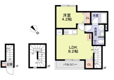【間取り】 | ＷｏｏｄＣｒｅｓｔ沼袋Ｔｅｒｒａｃｅ