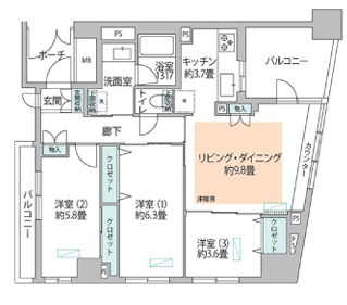 コスモ上野パークサイドシティの間取り