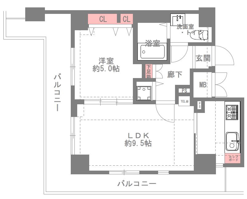 ラナップスクエア中之島公園の間取り