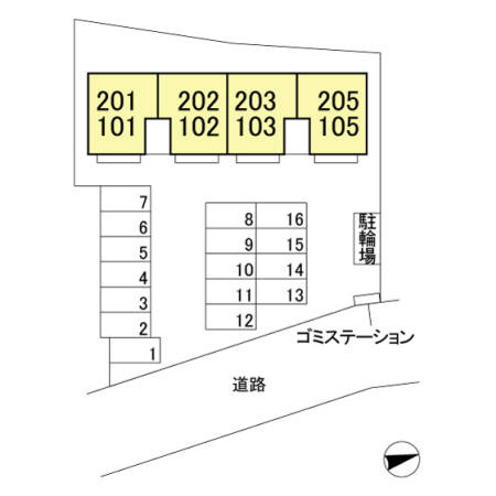 フィルコート新町 参番館の駐車場