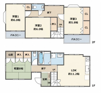 【間取り】 | 西宮市　樋ノ口町１丁目　中古戸建