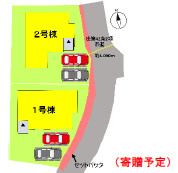 よかタウン／上益城郡嘉島町大字鯰４期／1号棟の区画図