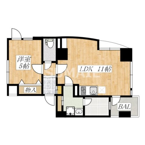 ＡＸＩＳ下町の間取り|人気のフローリングです。