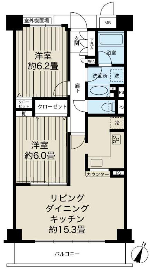 野中北パークハウスの間取り