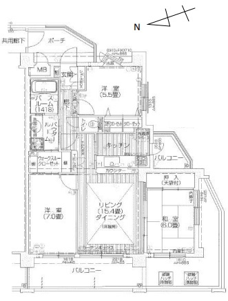 デュオプレステージフォンテーヌ宝殿の間取り