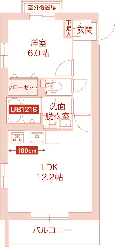 茅ヶ崎市小和田１丁目の賃貸マンションの間取り