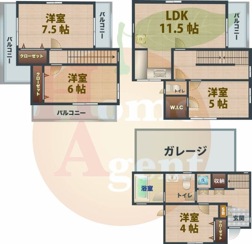 【間取り】 | 豊玉南3−27貸家 | 4LDKのお部屋です。