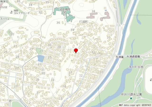 熊本市北区打越分譲地の地図