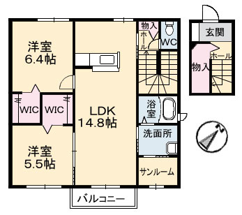 【間取り】 | ミラ・グレース　D棟