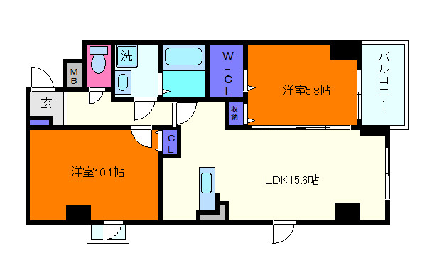 エアリーヒルズ芦屋の間取り