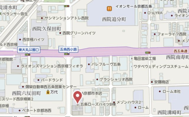五条ローズハイツB棟　1階の地図
