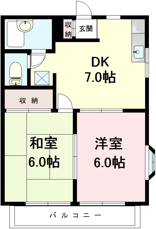 アザレアハウスの間取り|使い勝手の良い振分け♪　三方角部屋！