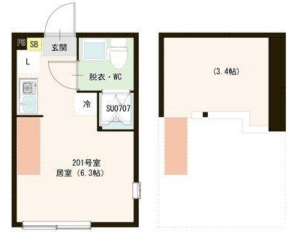 大田区中央５丁目のアパートの間取り