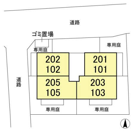 キャッスル下矢切の区画図