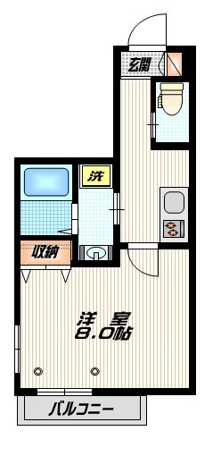 グランキ大森の間取り|角部屋2面採光！8帖の居室です！