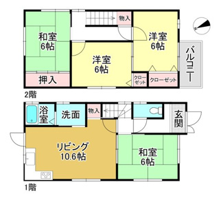 【間取り】 | 大津市滋賀里3丁目12-7　中古戸建