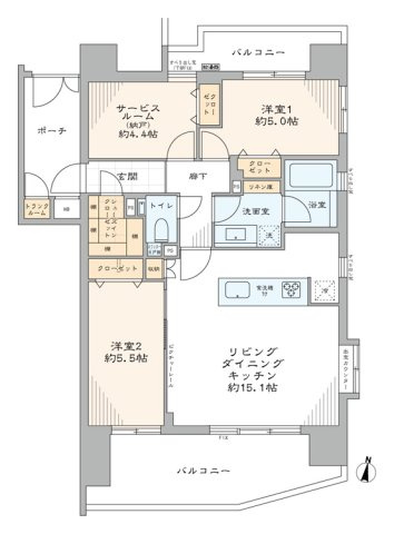 クリオ中村橋壱番館の間取り