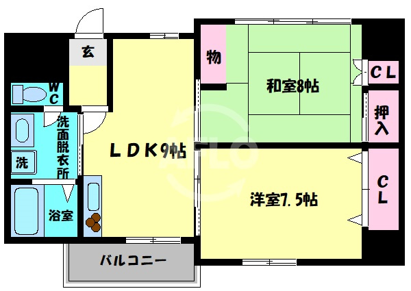 センチュリー夕陽ヶ丘　大江小学校の間取り|センチュリー夕陽ヶ丘　間取り