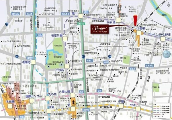 パルティール大曽根の地図