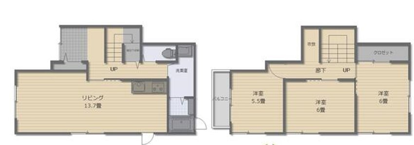 三潴戸建Ⅱの間取り|使い勝手の良い間取りです♪
