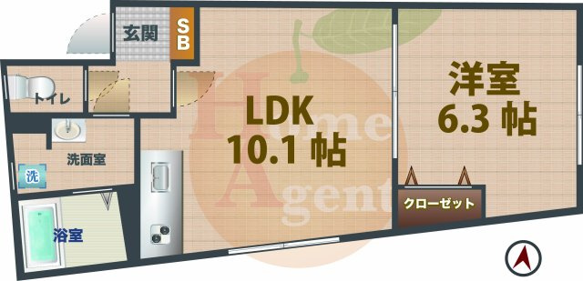 【間取り】 | Fons　Lucis　Izumi | 1LDKのお部屋です。