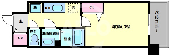 プレサンス森ノ宮ＴＨＥゲートの間取り|プレサンス森ノ宮ＴＨＥゲート