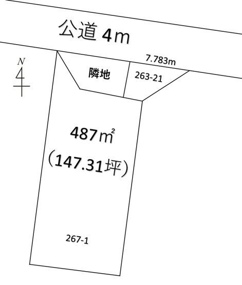 【土地図】 | 深谷市曲田　450万　土地