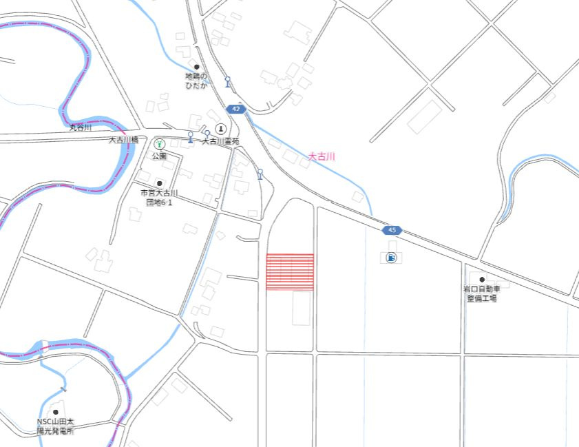 都城市山田町山田の売地の土地図