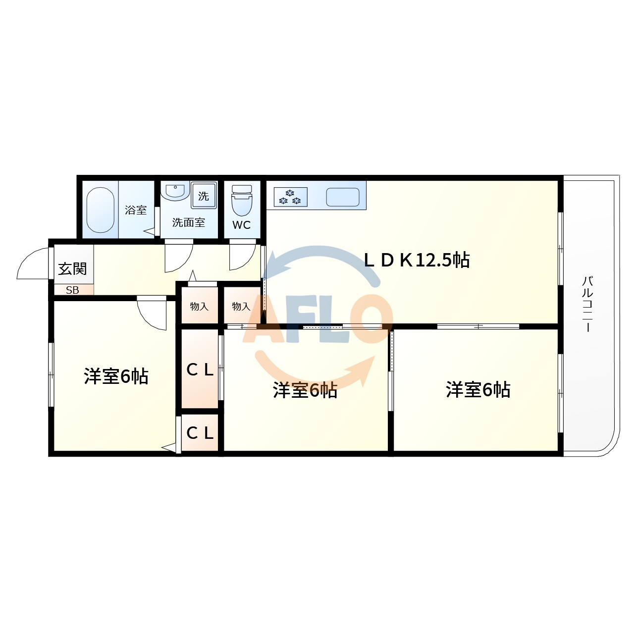 ブルースカイ　巽東小学校区の間取り|ブルースカイ　間取り