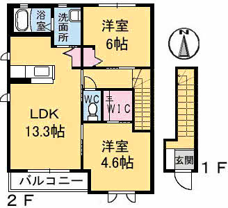 ブランシェ川内 Ⅰ番館の間取り