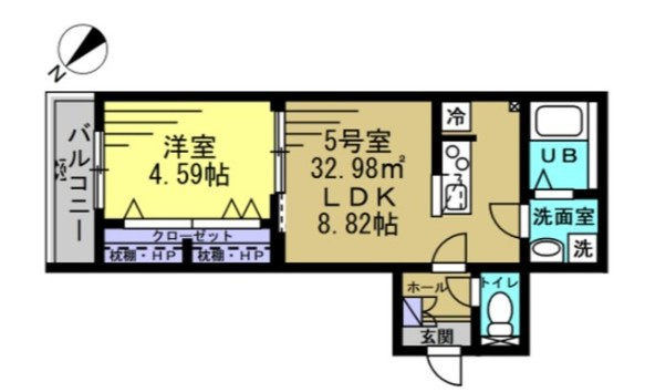 松戸市小金きよしケ丘１丁目のアパートの間取り