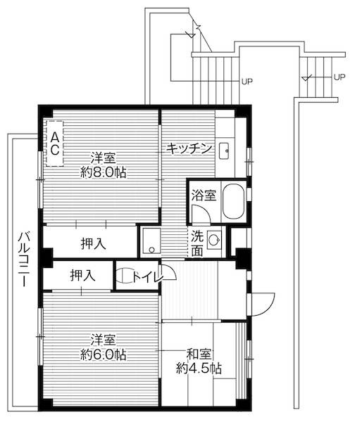 ビレッジハウス不入斗1号棟の間取り