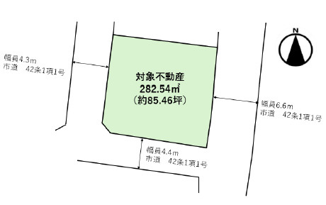 箕面市桜ヶ丘３丁目　土地の土地図