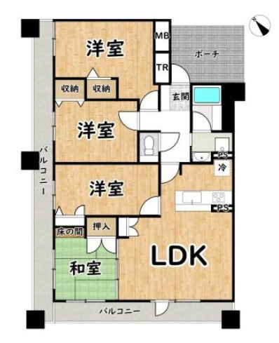 グラジオ元町プレミアム　3階の間取り|4LDKです。
