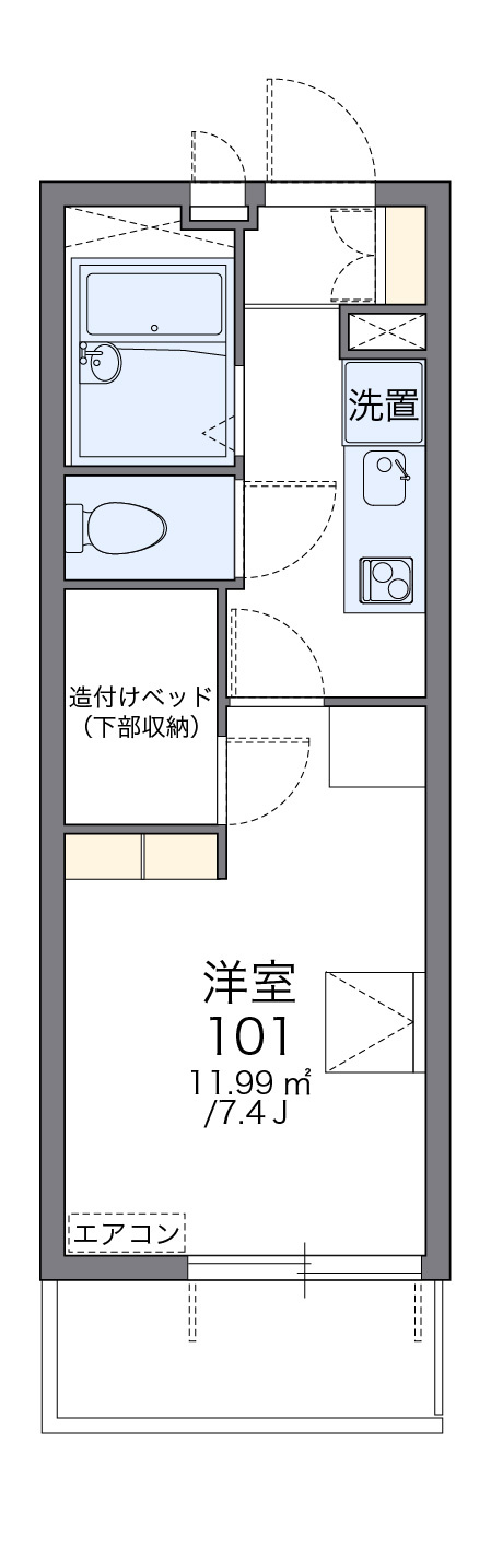 廿日市市住吉２丁目の賃貸マンションの間取り|画像2