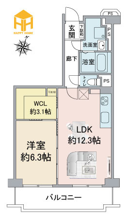 レック北梅田の間取り|※現況と図面が異なる場合現況を優先いたします。