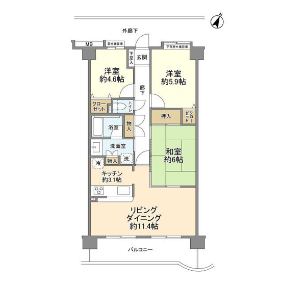 【間取り】 | ダイアパレスヴェンティ相模が丘