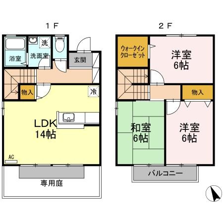 ＣＯＵＲＴ皆賀の間取り