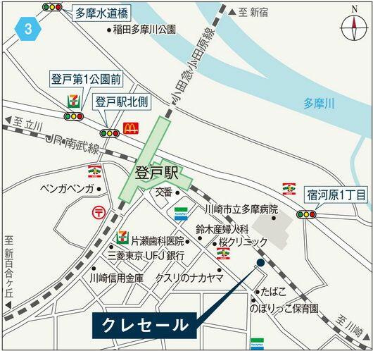 川崎市多摩区登戸の賃貸マンションの地図