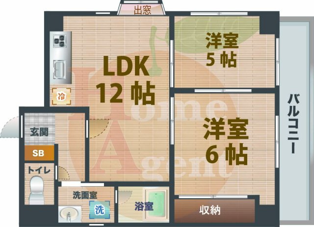 【間取り】 | コスモ杉並 | 2LDKのお部屋です。